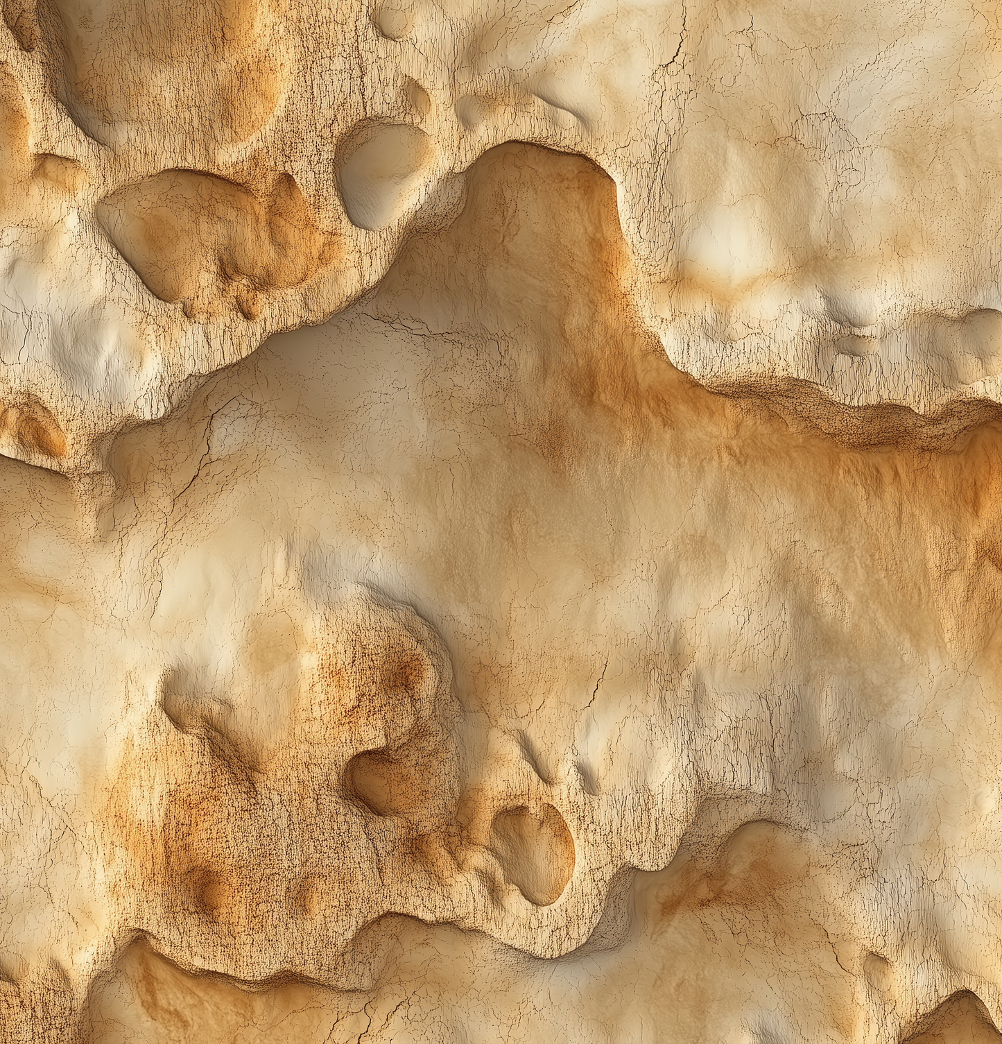 Fossile Forme – selbstklebende Steintapete in Beige & Ocker