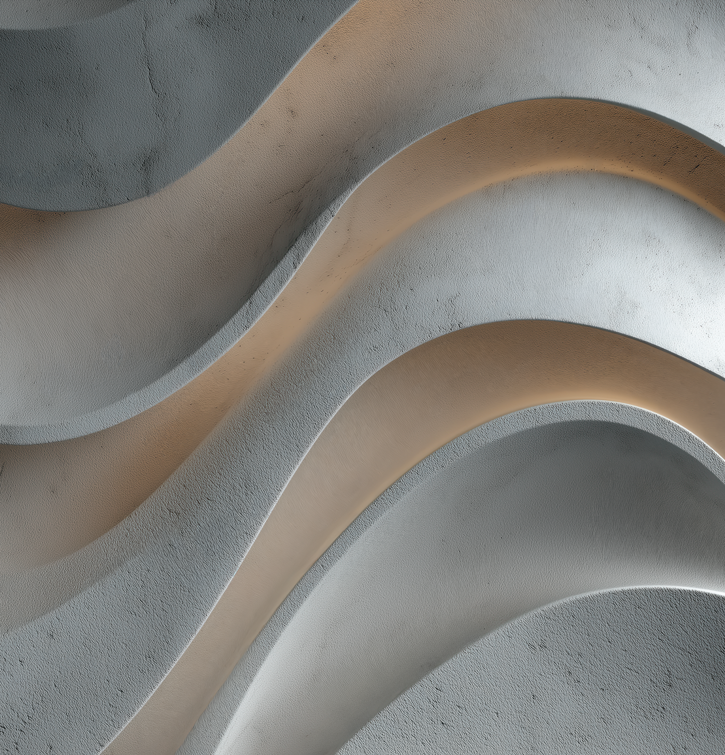 Waves 3D-Design in Betonoptik  - Selbstklebende Tapete | Wall of Nova