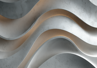 Waves 3D-Design in Betonoptik  - Selbstklebende Tapete | Wall of Nova