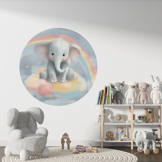 Wandsticker selbstklebend „Dot“ – Süßer Elefant im Kreisdesign fürs Kinderzimmer | Wall of Nova