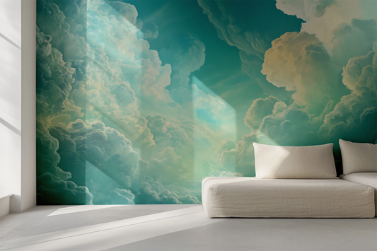 Heavenly Clouds – Fototapete mit Himmel & Wolken in Türkis