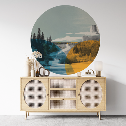 Wandsticker selbstklebend Dot – Modernes rundes Landschaftsdesign | Wall of Nova