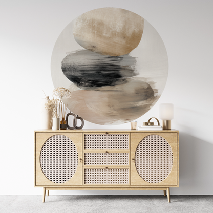 Wandsticker selbstklebend „Dot“ – Abstraktes Japandi Design im Wabi-Sabi Stil  | Wall of Nova