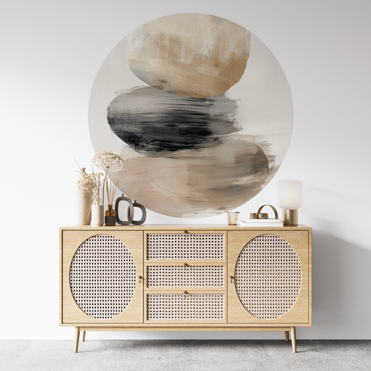 Wandsticker selbstklebend „Dot“ – Abstraktes Japandi Design im Wabi-Sabi Stil  | Wall of Nova