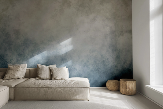 selbstklebende Vliestapete, blaue Tapete, moderne Wandgestaltung, ruhige Tapete, Tapete für Schlafzimmer, minimalistische Wandtapete, Digitaldruck Tapete, atmosphärische Tapete