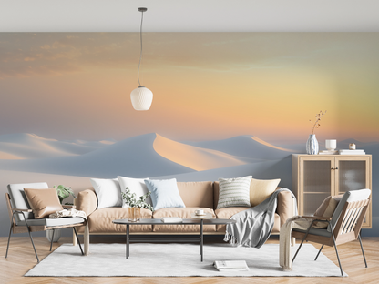 Stille Dünen – Digitales Wandbild mit Wüstenmotiv in Pastellfarben