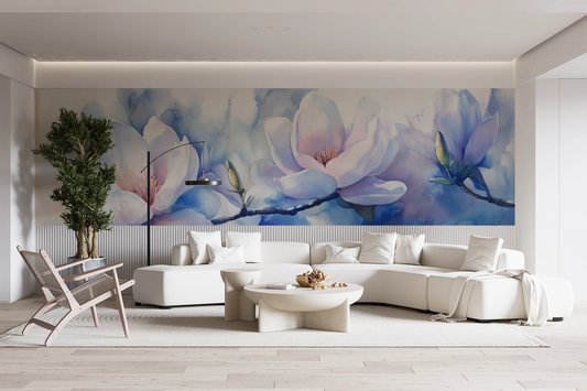 Magnolia Harmonie – Digitale Blütentapete im Aquarellstil