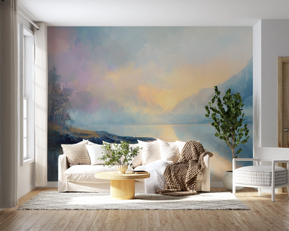 Nordlichtklang – Digitales Wandbild mit Fjordlandschaft