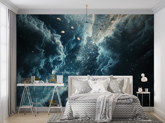 Galactic Silence – Mural with Star Nebula