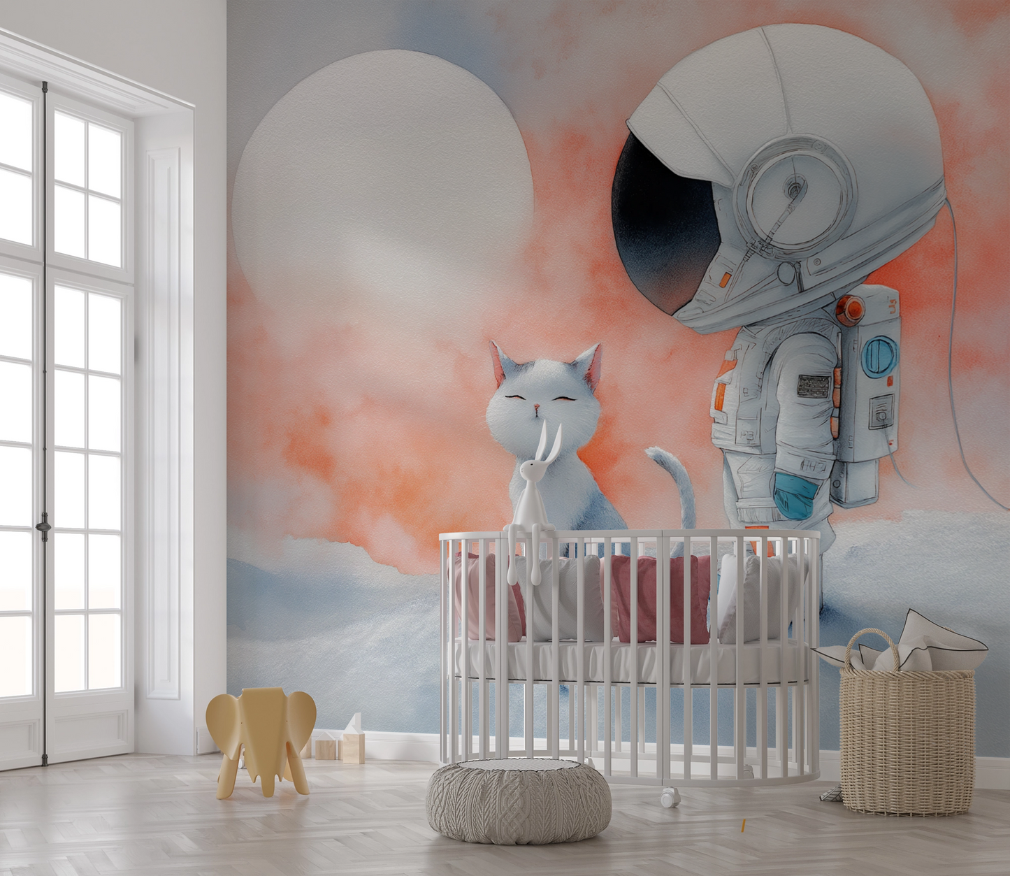Traumreise mit Mondfreunden – Selbstklebende Tapete fürs Kinderzimmer