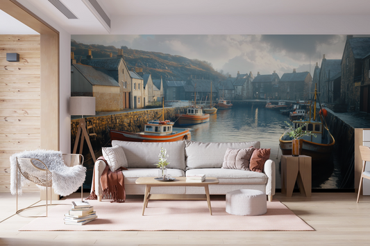 Harbour Haze – Selbstklebende Tapete im maritimen Cottage-Stil