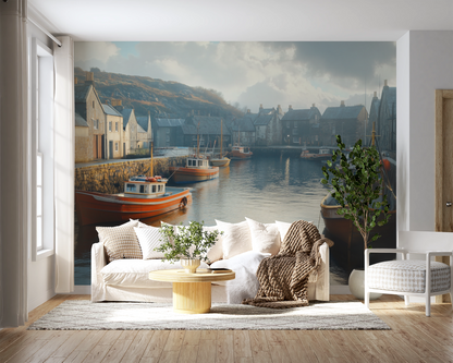 Harbour Haze – Selbstklebende Tapete im maritimen Cottage-Stil