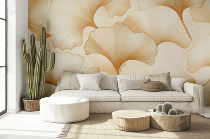 Ginkgo Glow – Selbstklebende Tapete | Wall of Nova