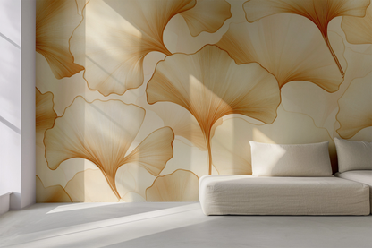 Ginkgo Glow – Selbstklebende Tapete | Wall of Nova