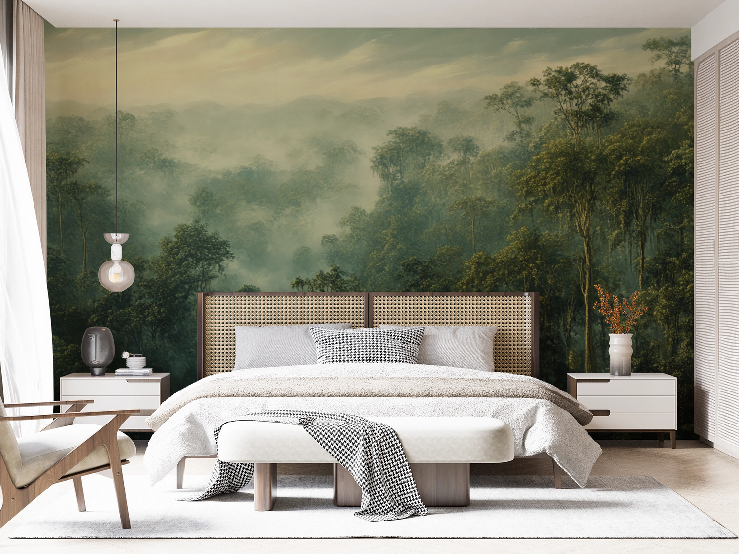 Selva Aurea bringt tropische Ruhe & Goldlicht an Ihre Wand – eine selbstklebende Panorama-Tapete für Räume mit emotionaler Tiefe & Naturverbundenheit.