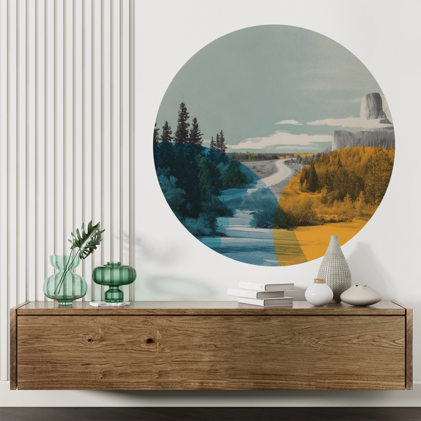 Wandsticker selbstklebend Dot – Modernes rundes Landschaftsdesign | Wall of Nova