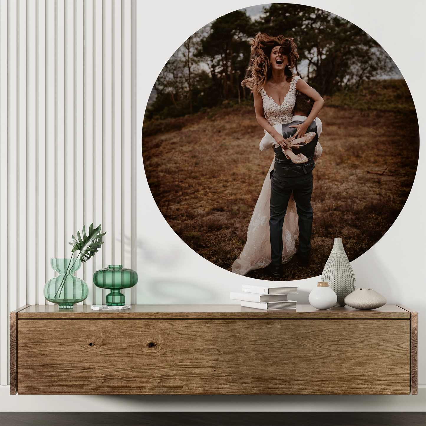 Nachhaltiger selbstklebender Wandsticker Ewiger Moment – Romantisches Paarmotiv ohne Kleister | Wall of Nova