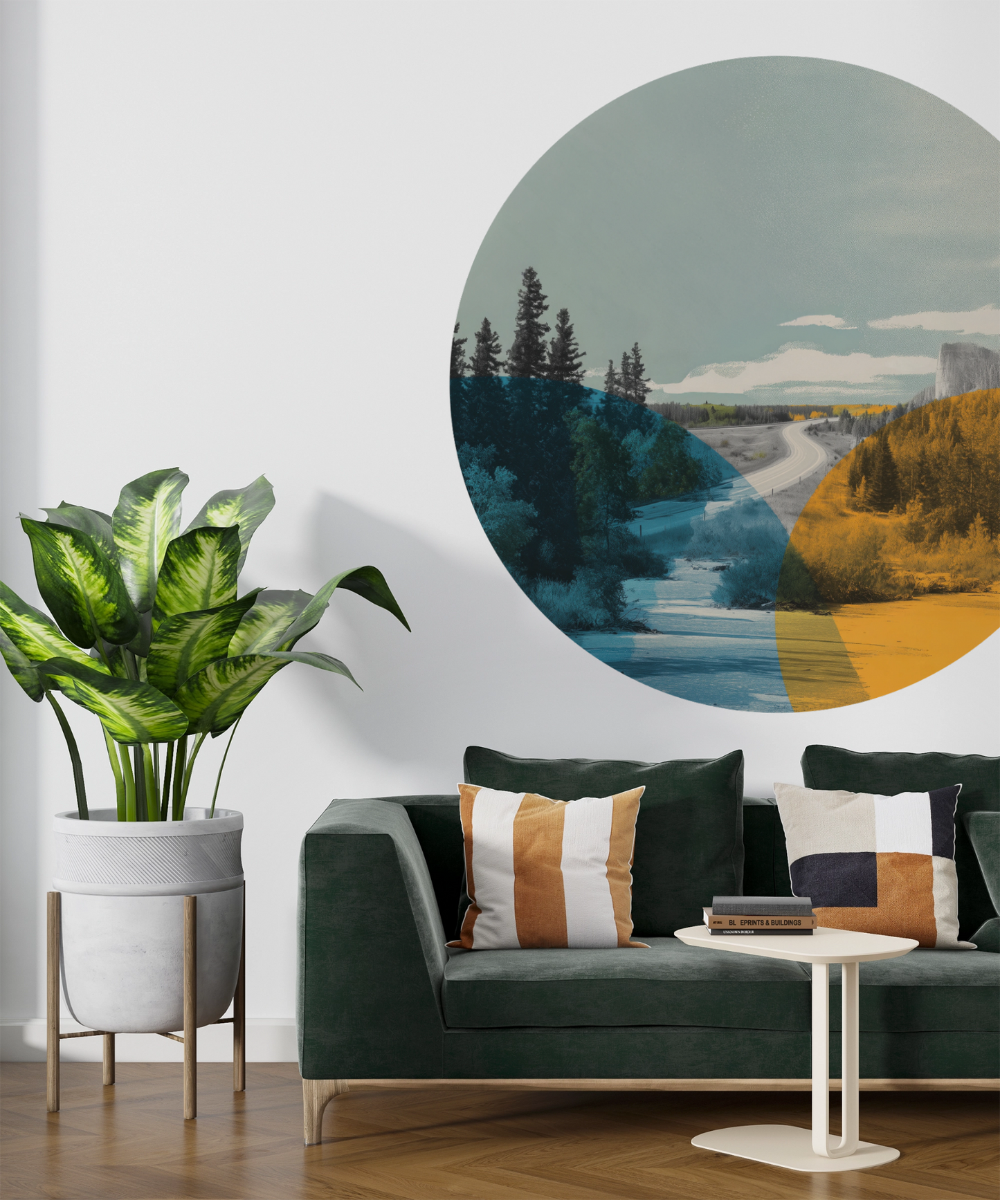 Wandsticker selbstklebend Dot – Modernes rundes Landschaftsdesign | Wall of Nova