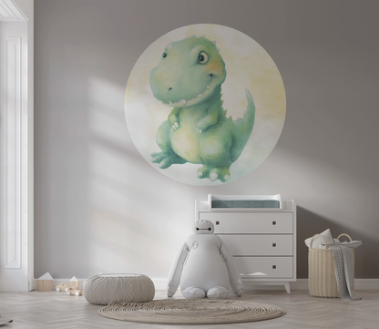 Wandsticker selbstklebend „Dot“ – Süßer Dinosaurier im Kreisdesign fürs Kinderzimmer  | Wall of Nova